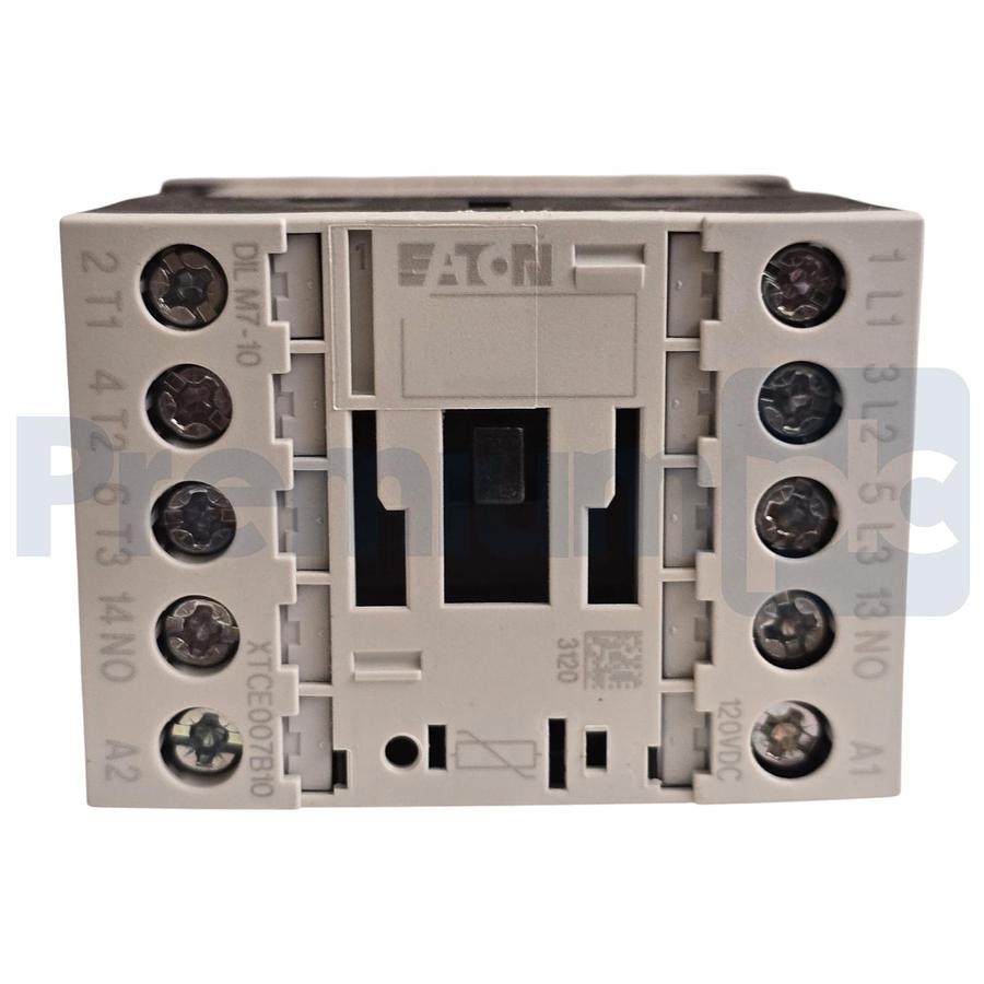 Used EATON XTCE007B10AD - DILM7-10 XT IEC CONTACTOR 7A, 120V DC COIL, 3P DILM710 NSMP