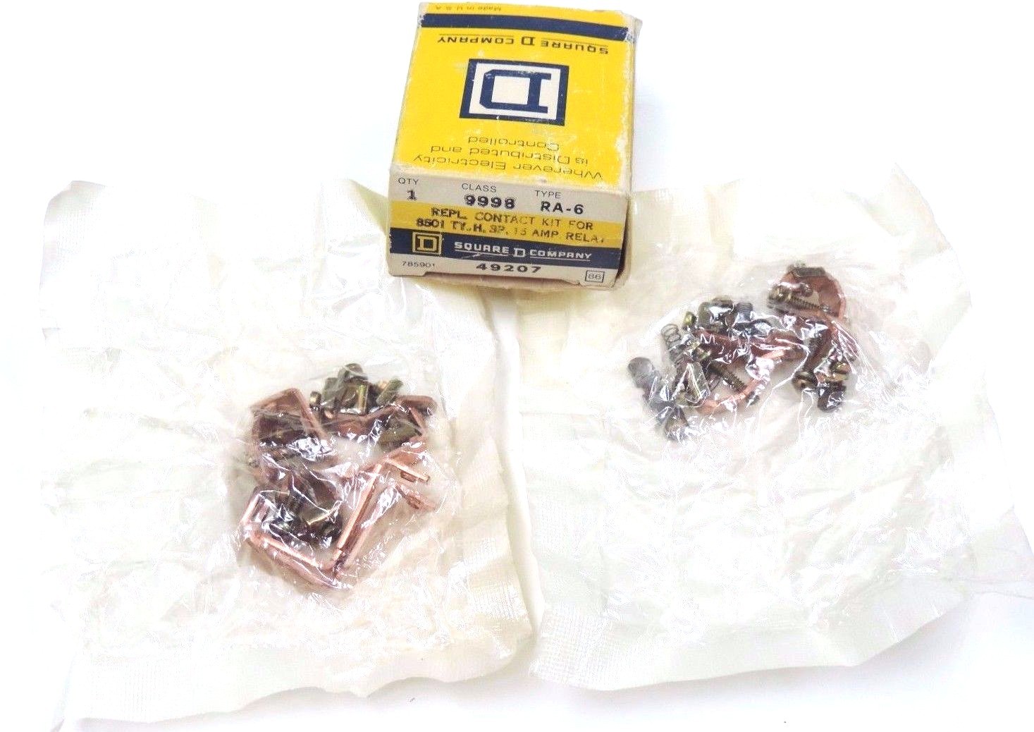 NIB SQUARE D 9998-RA6 REPLACENT CONTACT KIT FOR 8501 15AMP. 9998RA6