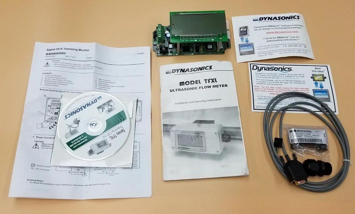 Used DYNASONICS MODEL TFXL FLOW METER BOARD & READOUT KIT 3809 0110 D020-1045-XXX