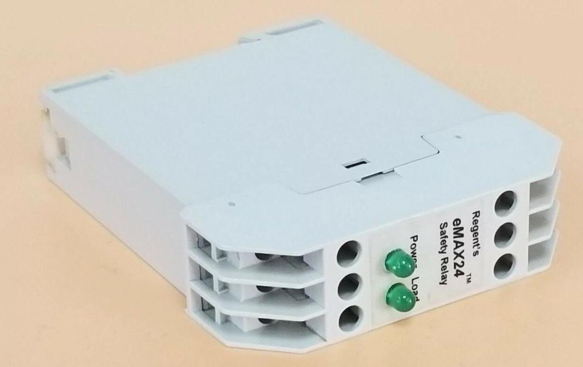 Used REGENT CONTROLS EMAX24 MOMENTARY SAFETY RELAY, 24VDC