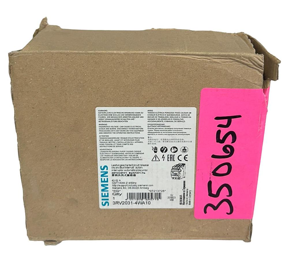 Used SIEMENS 3RV2031-4WA10 / 3RV20314WA10 SIRIUS CIRCUIT BREAKER 42-52A DIN NSMP