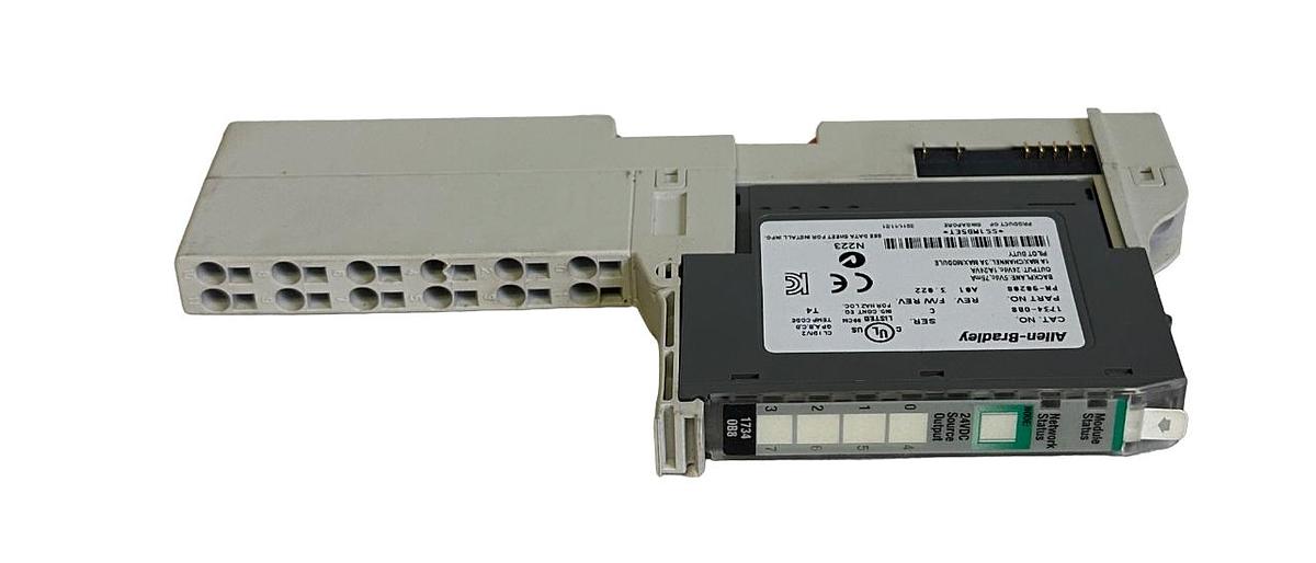 Used ALLEN BRADLEY 1734-OB8 /C Point I/O 8-PT OUTPUT MODULE W/ 1734-TOP3S /A BASE