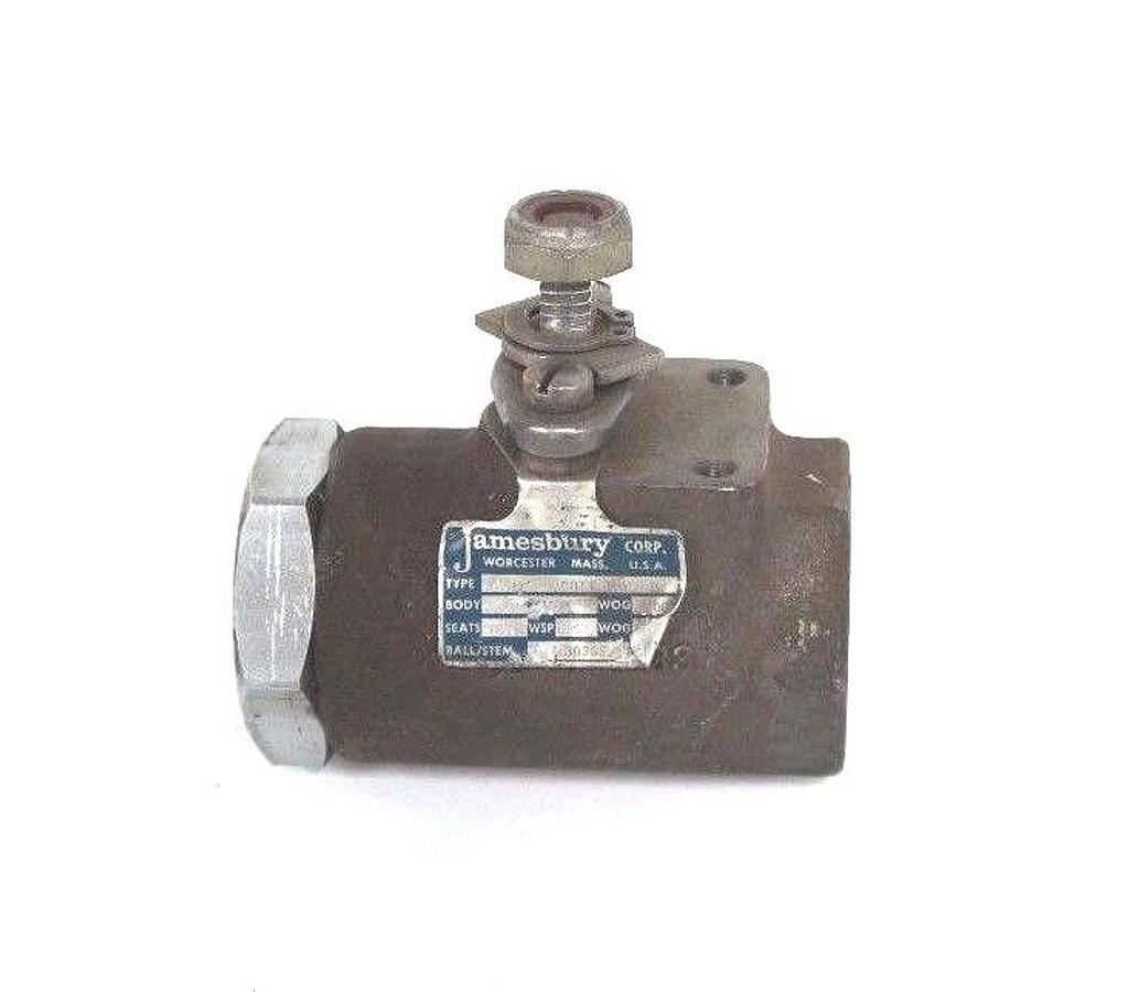 Used JAMESBURY CORP TYPE 1-1/2" A3300TT BALL VALVE MOD B