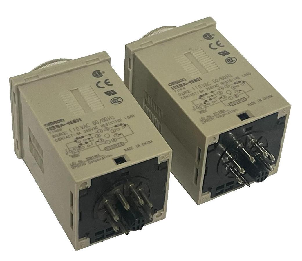 Used LOT OF 2 OMRON H3BA-N8H Multifunction Timer Relay 8-Pin 12-48VDC / 24-48VAC