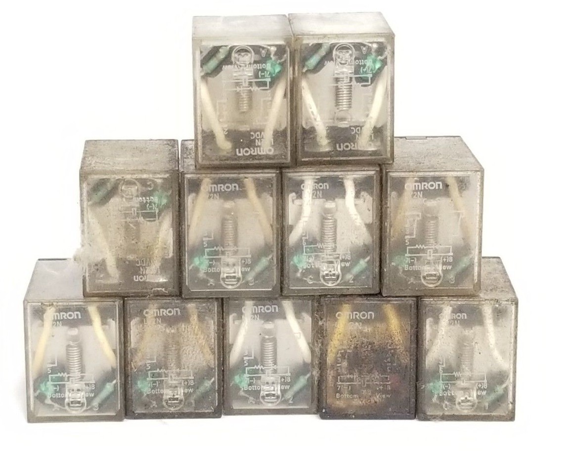 Used LOT OF 11 OMRON LY2N24VDC RELAYS LY2N-24VDC, LY2N, 8-BLADE