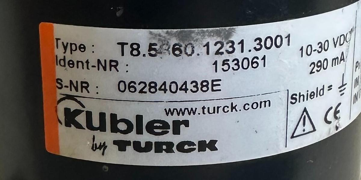 Used KUbler TURCK T8.5860.1231.3001 / T8586012313001 ENCODER 153061 10-30Vdc 290mA
