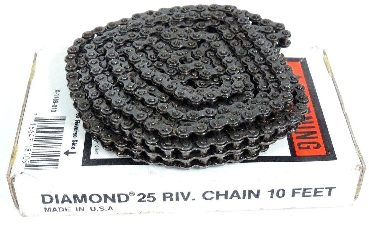NIB DIAMOND X-1189-010 CHAIN 25 RIV 10 FEET LONG X1189010