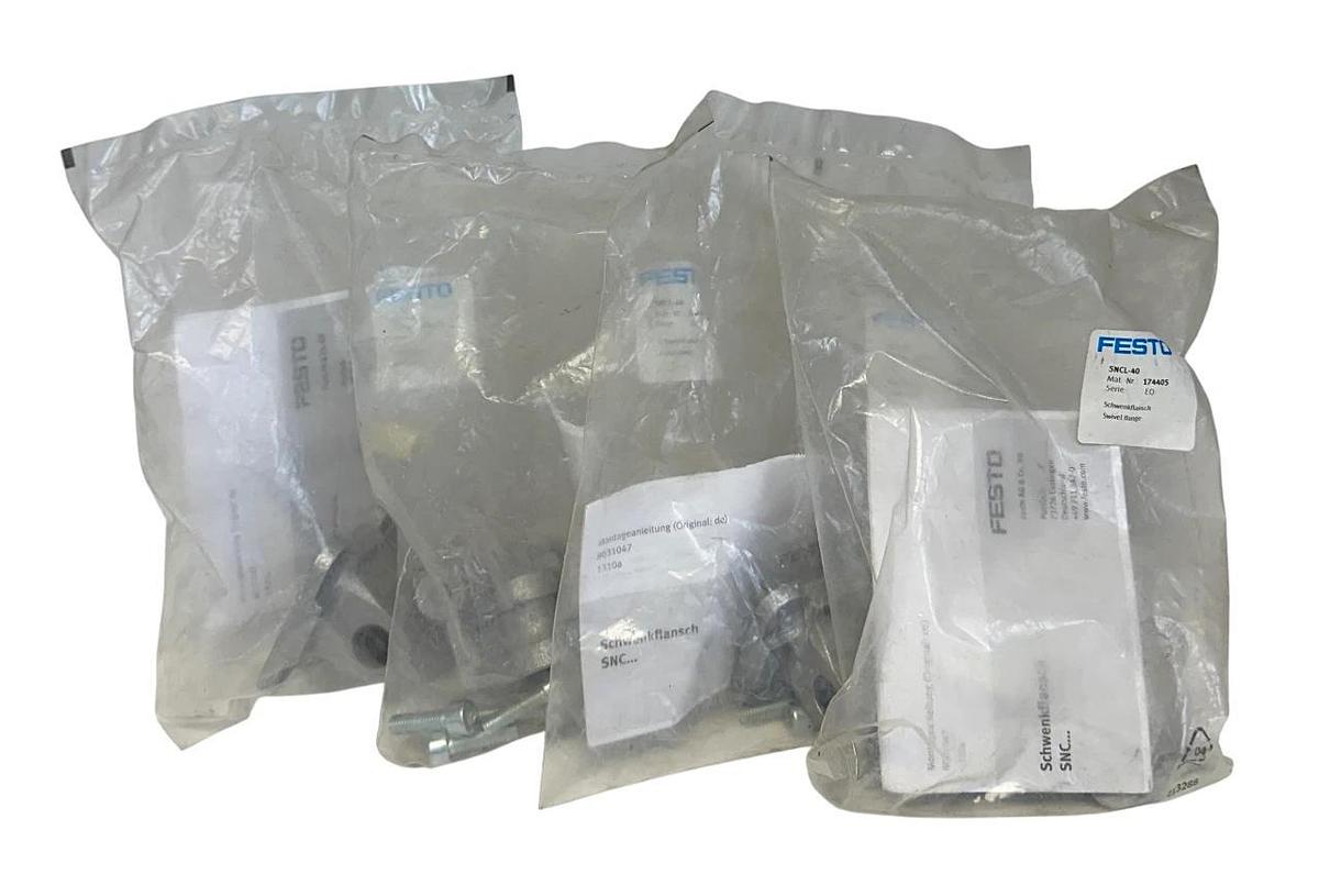 Used 4 FESTO SNCL-40 / 174405 CLEVIS FLANGES SIZE 40 NSFS