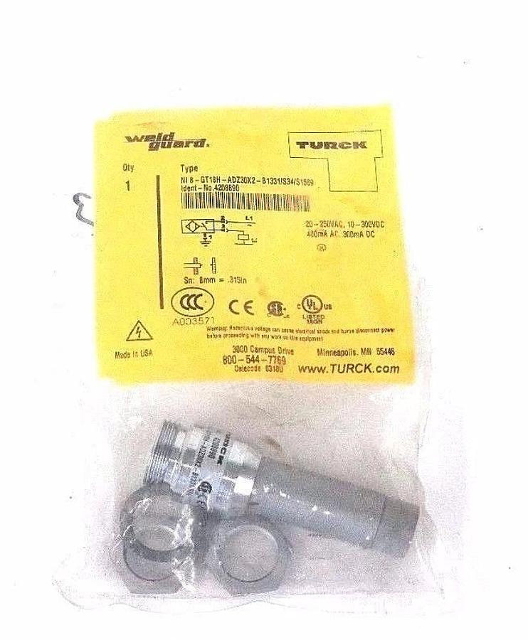 Used NIB TURCK NI8-GT18H-ADZ30X2-B1331/S34/S1589 SENSOR IDENT-NO. 4208890