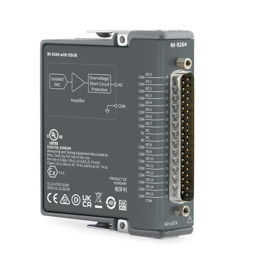 NATIONAL INSTRUMENTS NI-9264 w/ DSUB 16-Ch ±10V, 25 kS/s, 16-Bit 780927-01 NSMP