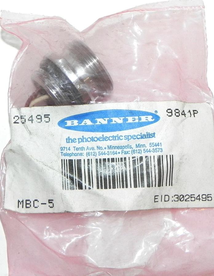 Used NEW BANNER MBC-5 MINI-STYLE QUICK DISCONNECT RECEPTACLE MBC5