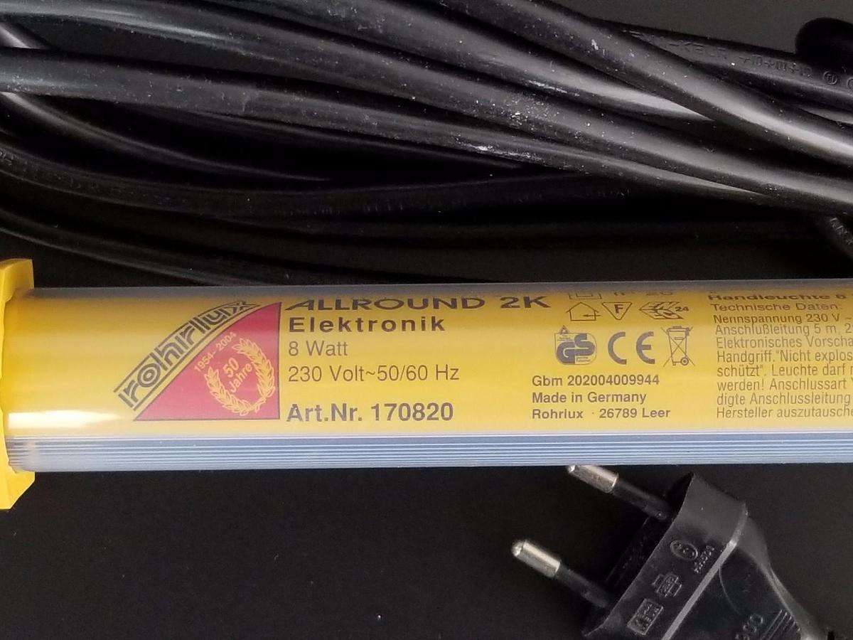 Used NEW ROHRLUX ALLROUND 2K 170820 LIGHT 8 WATT 230V, 50/60HZ