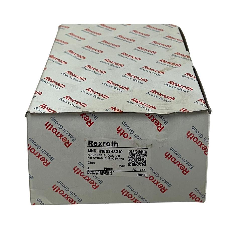 Used BOSCH REXROTH RWA-045-FLS-C3-P-2 / R185343210 LINEAR ROLLER RUNNER BLOCK NSMP