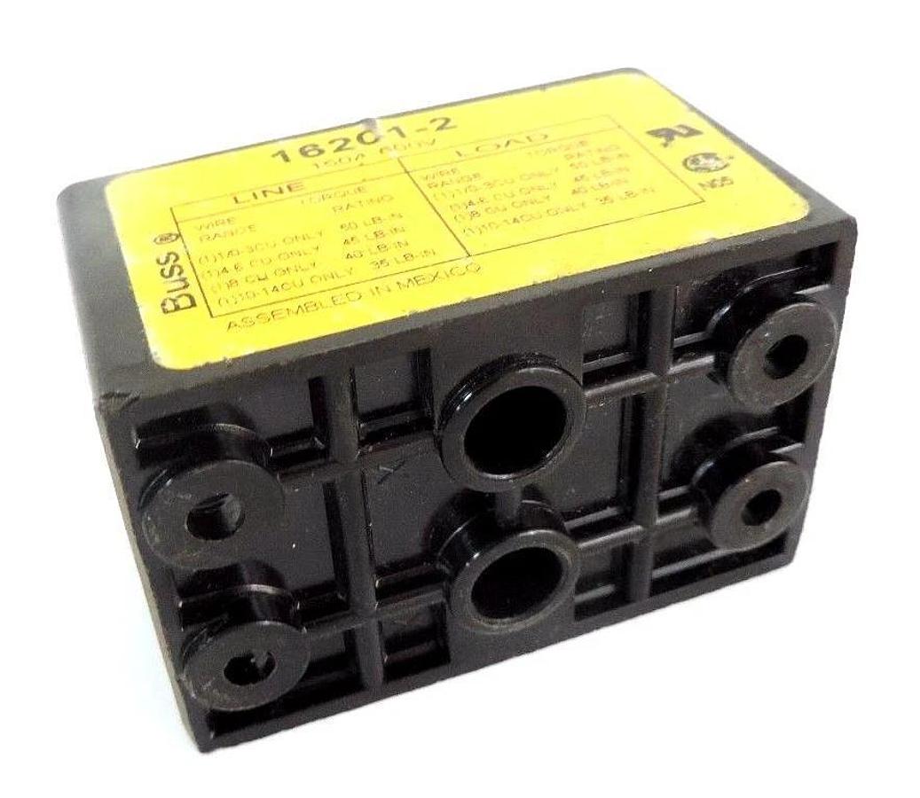 Used COOPER BUSSMANN 16201-2 DISTRIBUTION BLOCK 150AMP 2 POLE 600V, 162012