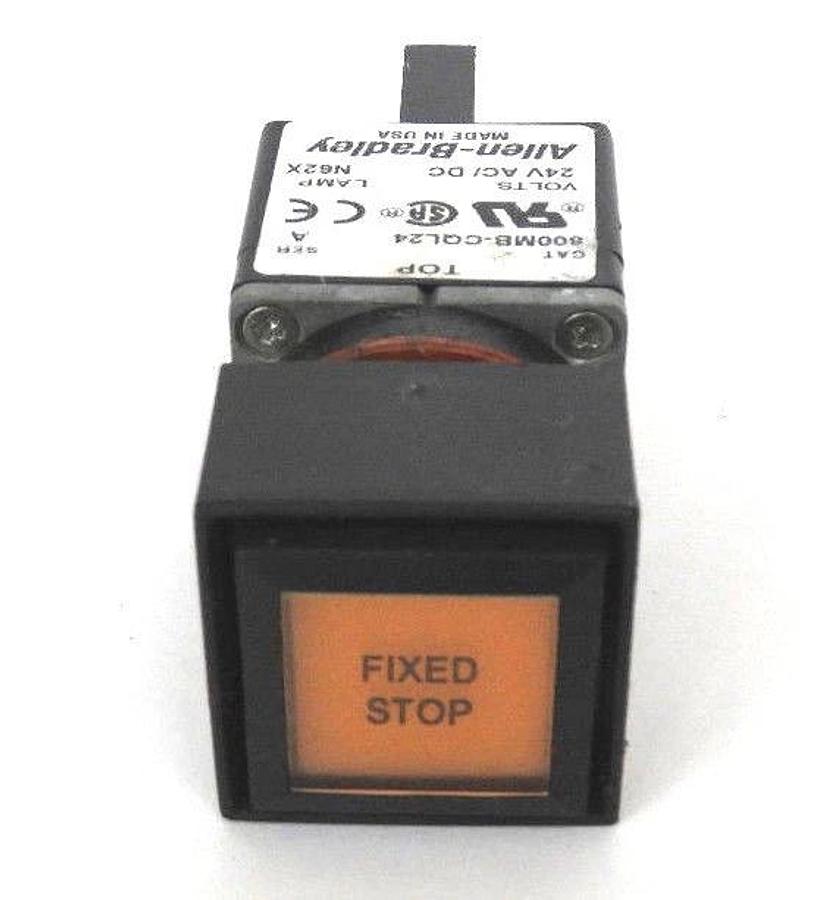 Used ALLEN BRADLEY 800MB-CQL24 PILOT LIGHT SER. A, 800MB-CQL24, 24V, N62X LAMP