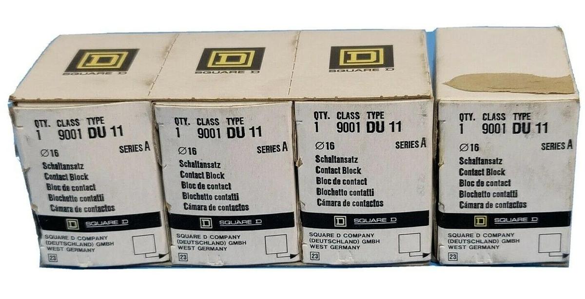 Used LOT OF 4 NIB SQUARE D 9001DU11 CONTACT BLOCKS 9001-DU11 SER. A