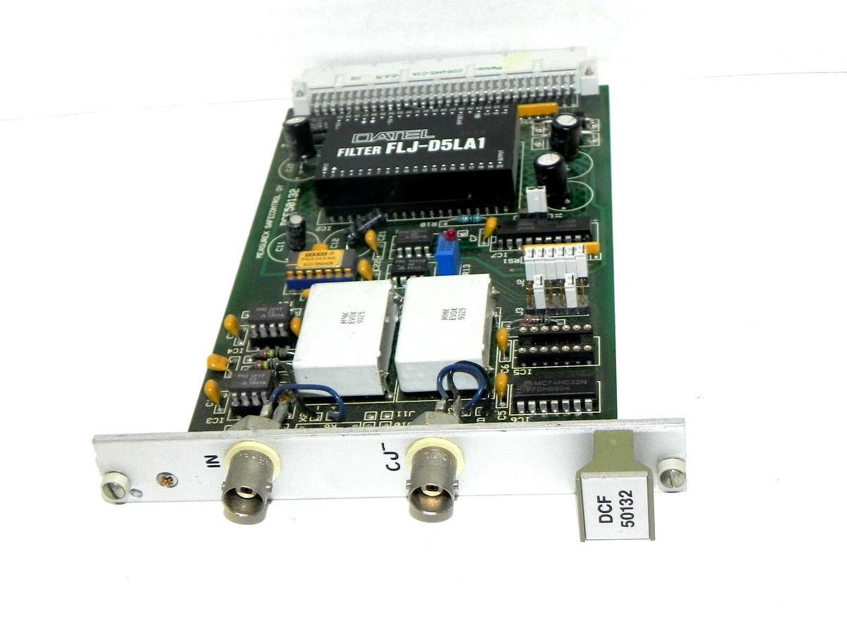Used MEASUREX SAFECONTROL OY DCF50132 PC BOARD W/ DATEL FLJ-D5LA1 FILTER