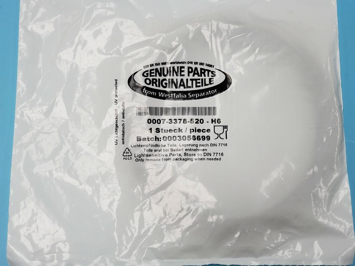 Used NEW GEA WESTFALIA SEPARATOR 0007-3378-520-H6 SEAL O-RING