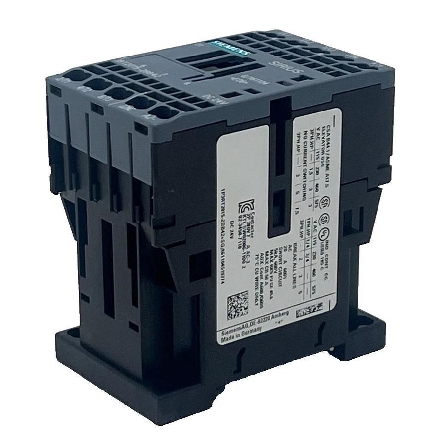 SIEMENS Sirius 3RT2015-2BB42 Contactor 7A 24VDC 3-Pole Size S00 DIN Rail Mount