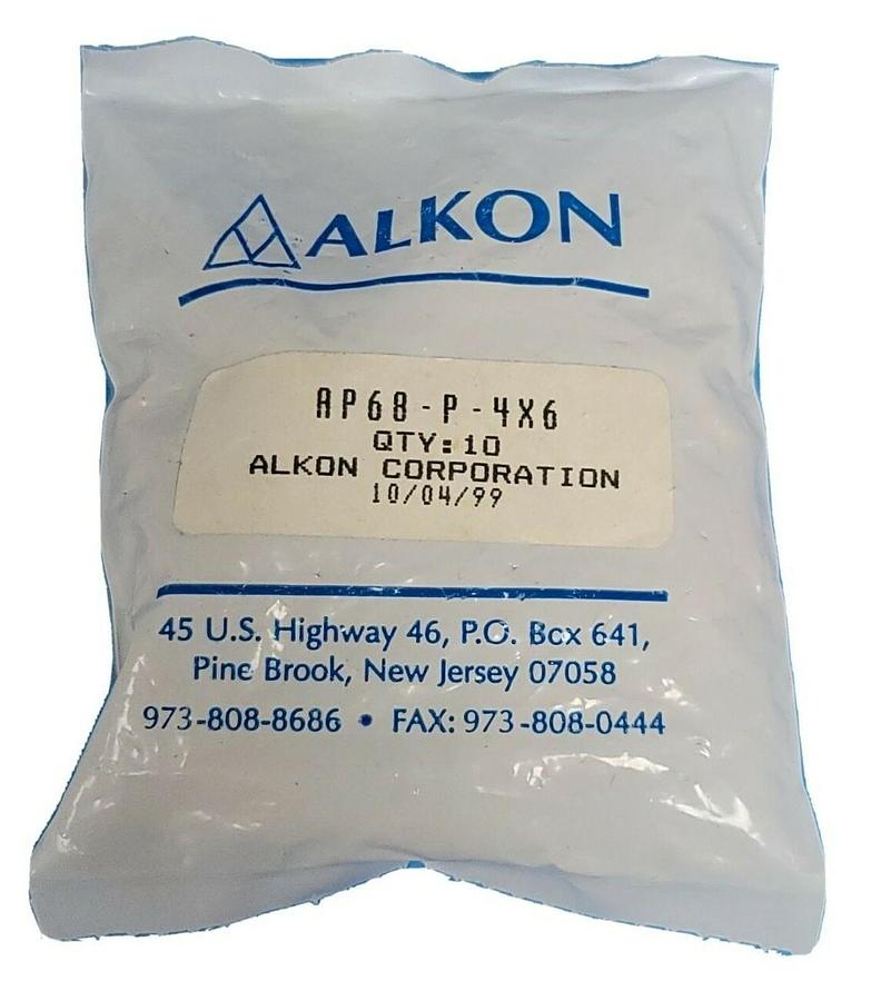 Used BAG OF 10 NEW ALKON AP68-P-4X6 BRASS FITTING CONNECTORS AP68P4X6