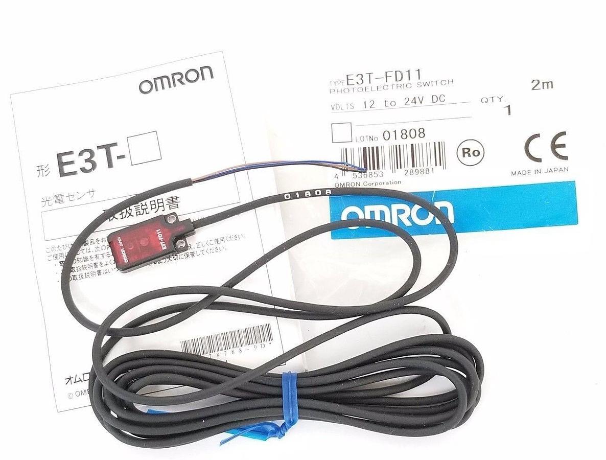 Used NEW OMRON E3T-FD11 PHOTOELECTRIC SWITCH E3TFD11, 12 TO 24V DC, 2M