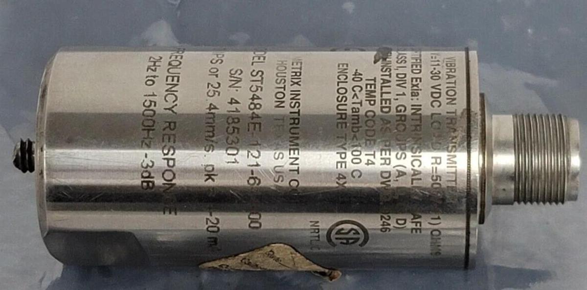 Used METRIX VIBRATION ST5484E-121-644-00 TRANSMITTER