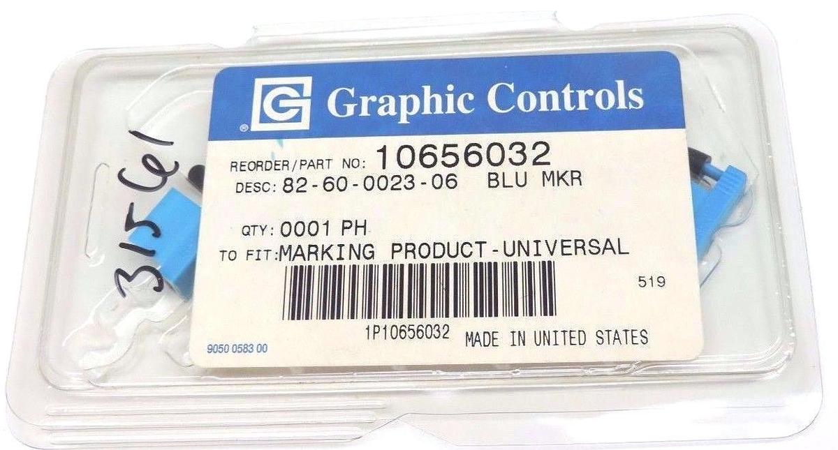 NEW GRAPHIC CONTROLS 10656032 DESC: 82-60-0023-06 BLU MKR (6-PACK)