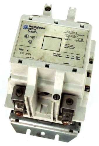 Used WESTINGHOUSE A201K4CX STARTER SIZE 4 MODEL K MFG CODE CSTAR 135AMP