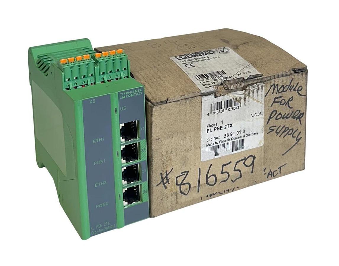 PHOENIX CONTACT FL PSE 2TX / 2891013 EtherNet SWITCH 2ETH/2POE 24VDC 100mA NSMP