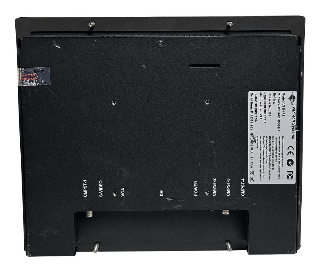 Used VarTech SYSTEMS VT104P2-12P-4-00-3508-MF / VT104P2 FLAT PANEL DISPLAY 9-36V USNP