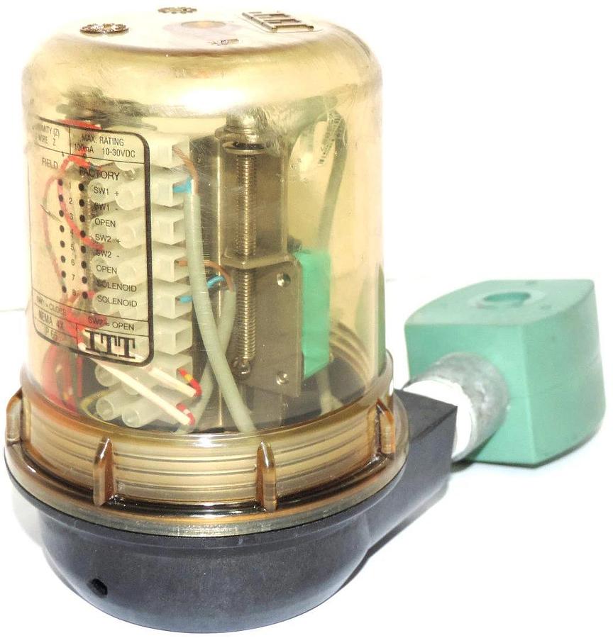 Used ITT IP 66 NEMA 4X OPEN/CLOSE SWITCH BACK WITH ASCO MP-C-080 SOLENOID