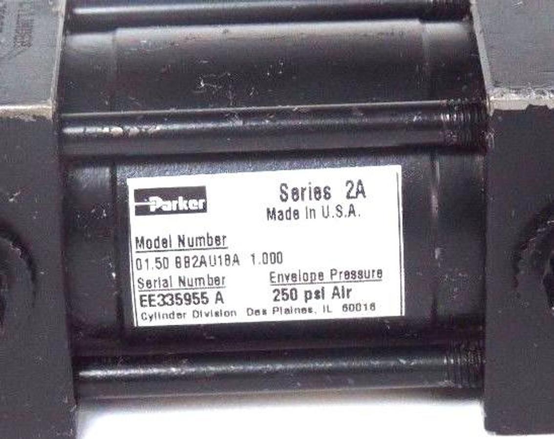 Used PARKER 01.50 BB2AU18A 1.000 CYLINDER SER. 2A ENVELOPE PRESSURE 250PSI