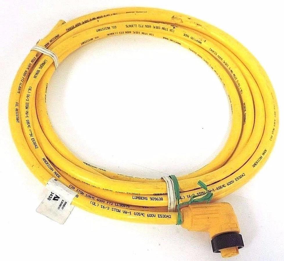 Used LUMBERG RKW 30-638/12FT CABLE CORDSET 3PIN