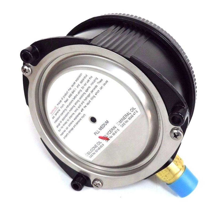 Used NIB USG 1X655 PRESSURE GAUGE 0-100PSI, 4 1/2'', 1901L, GLYCERIN, 1X655-2