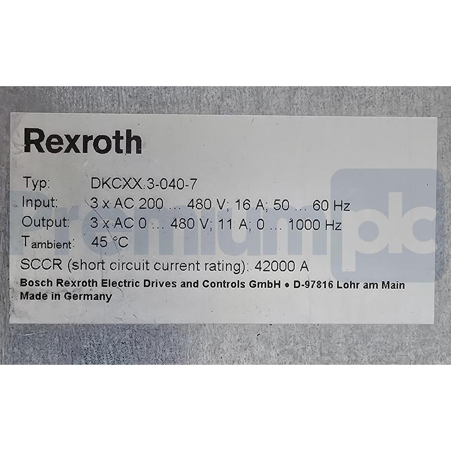 Used Rexroth Indramat DKC02.3-040-7-FW EcoDrive 03 Servo Drive R911279427 | Repaired