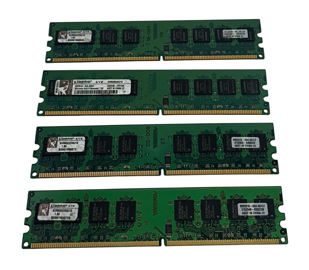 Used 4 KINGSTON KVR800D2N5/1G / KVR800D2N51G SDRAM 1GB DDR2-800 MEMORY USNP
