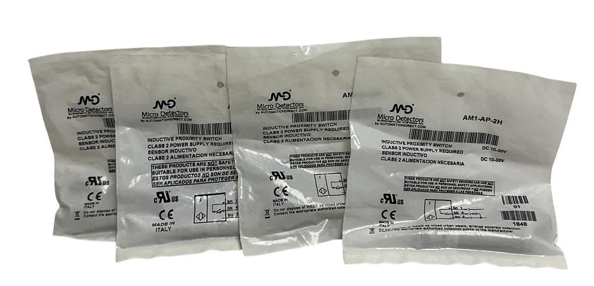 Used 4 AUTOMATIONDIRECT MICRO DETECTORS AM1-AP-2H / AM1AP2H PROXIMITY SWITCHES NSFS