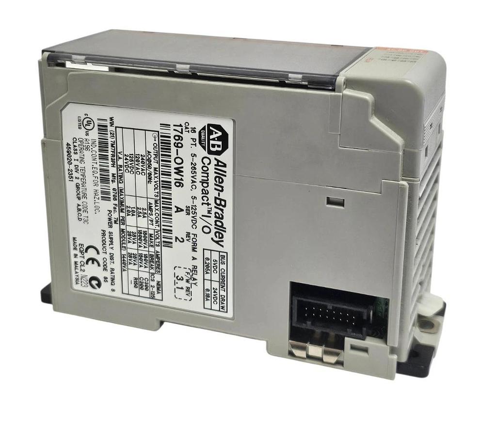 Used ALLEN BRADLEY 1769-OW16 /A CompactLogic I/O 16PT RELAY OUTPUT MODULE REV. 2