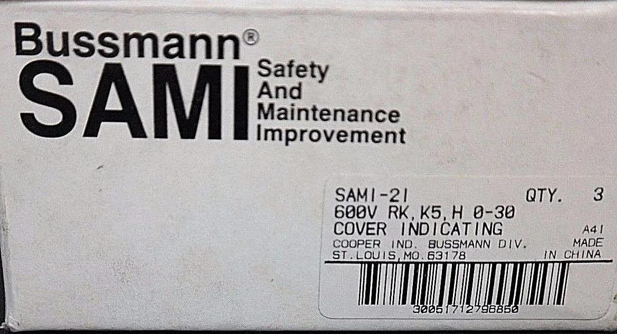 Used BOX OF 3 NEW BUSSMANN SAMI-2I FUSE COVERS SAMI2I