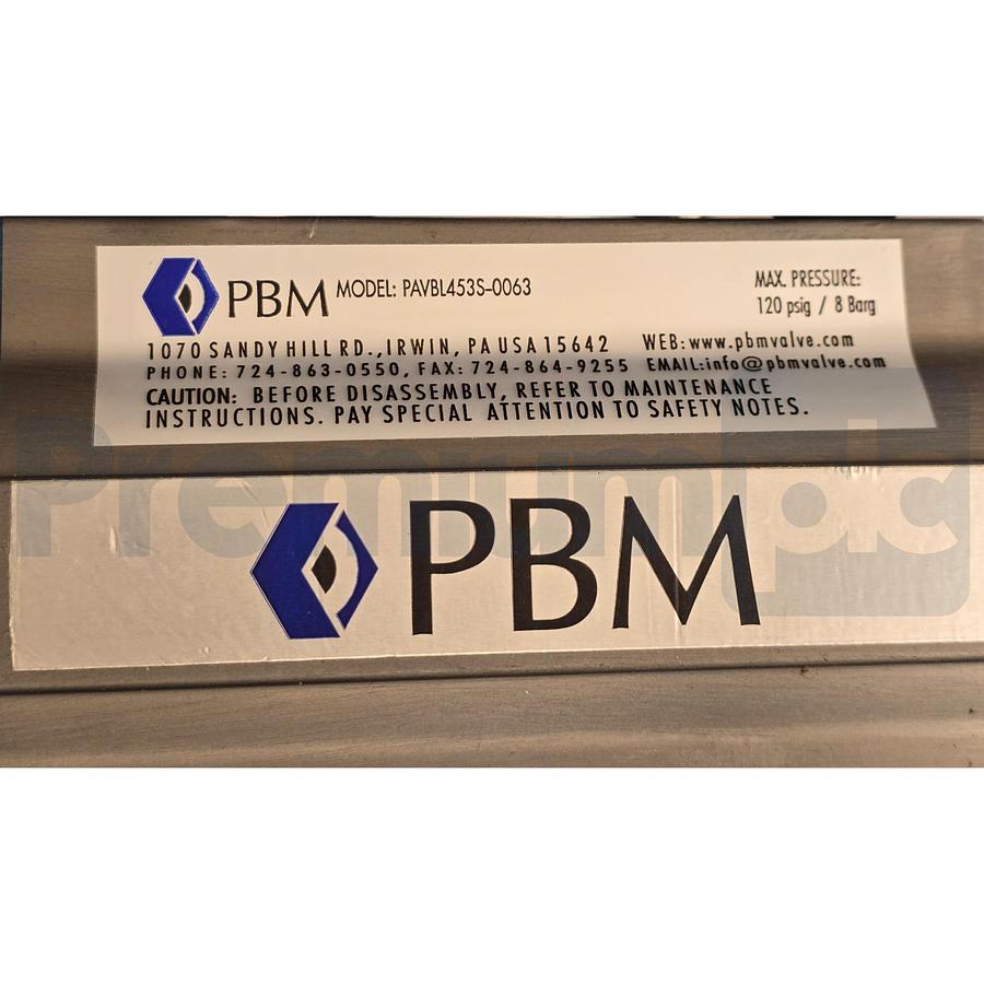Used PBM PAVBL453S-0063 Actuator 3/4" SS Valve w/ StoneL Onyx ON922 DeviceNet Monitor