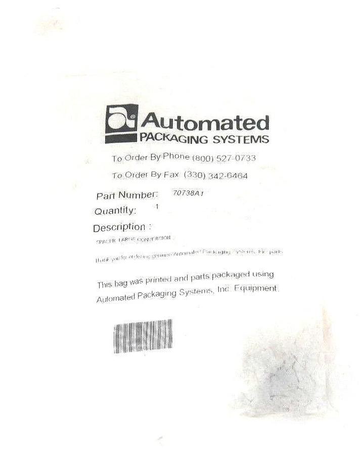 Used NEW AUTOMATED PACKAGING SYSTEMS 70738A1 LARGE CONVERSION SPACER