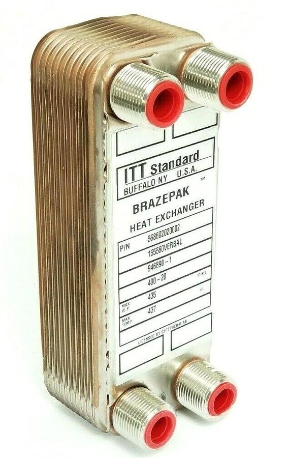 Used NEW ITT STANDARD 568602020002 BRAZEPAK HEAT EXCHANGER 155560VERBAL 946890-1