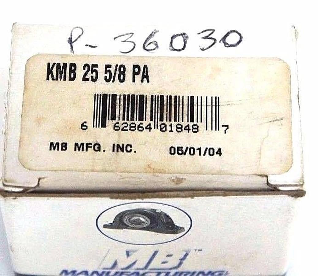 Used NIB MB MANUFACTURING KMB 25 5/8 PA MOUNTED BALL BEARINGS KMB-25-5/8-PA