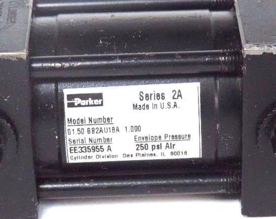 Used PARKER 01.50 BB2AU18A 1.000 CYLINDER SER. 2A ENVELOPE PRESSURE 250PSI