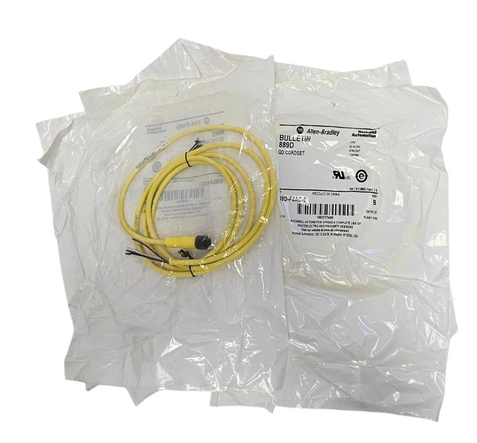 Used LOT OF 7 NEW ALLEN BRADLEY 889D-F4AC-2 QD CORDSETS 4-PIN 2M SER. B
