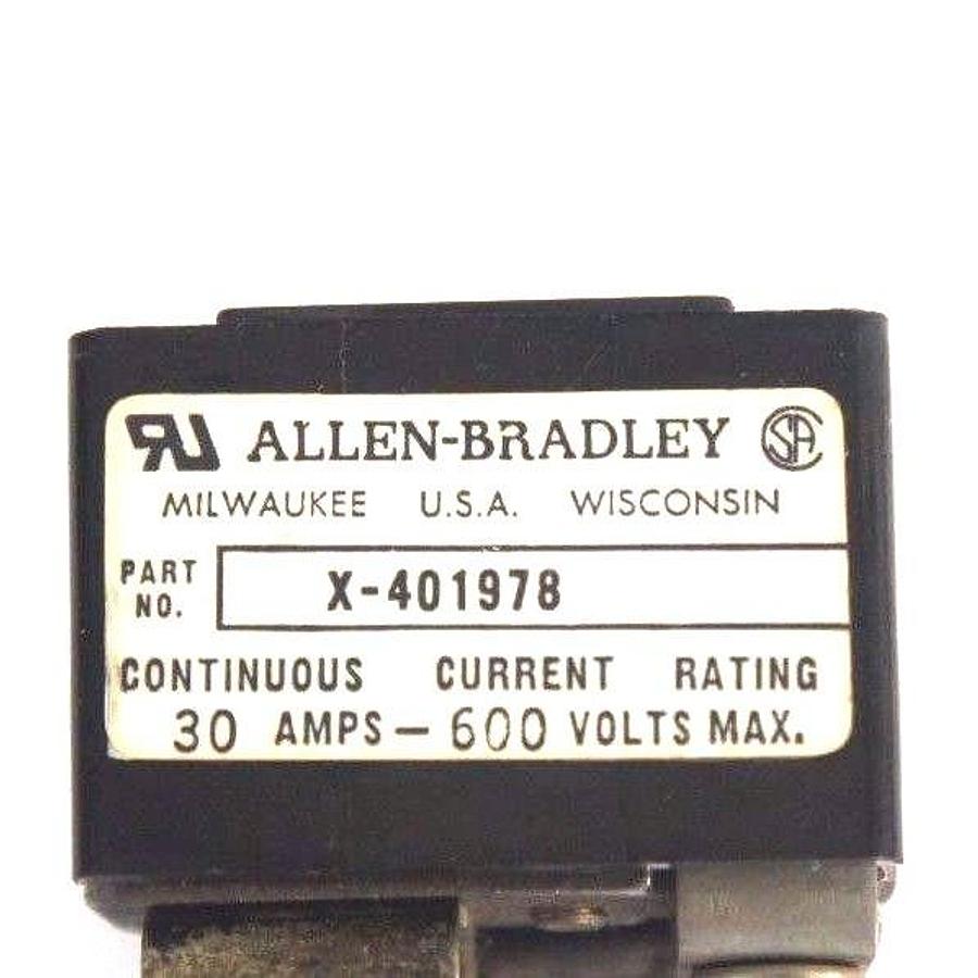 Used ALLEN BRADLEY X-401978 FUSE BLOCK 30AMP, 600 VOLT MAX, X401978