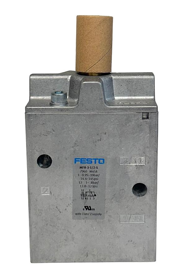 Used NEW FESTO MFH-3-1/2-S / 7960 ELECTRICAL AIR SOLENOID VALVE 3/2 52mm NSMP