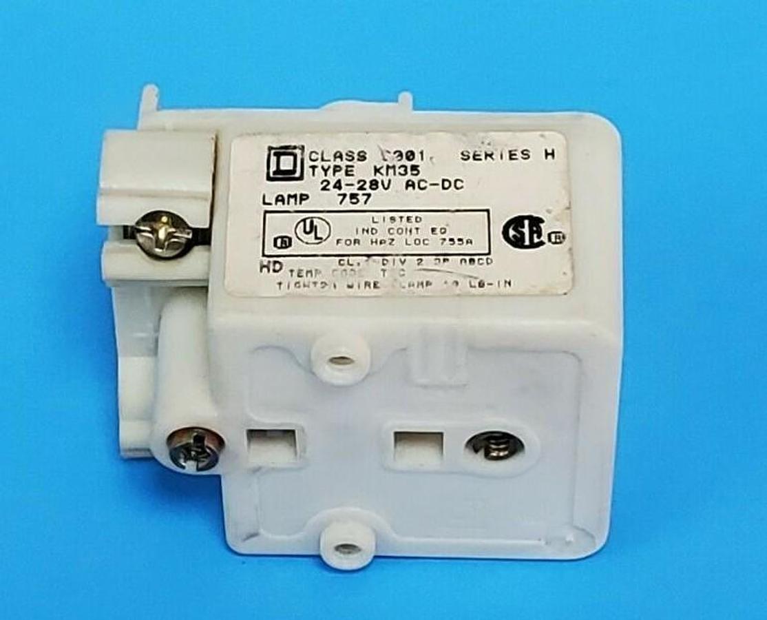 Used SQUARE D 9001KM35 PILOT LIGHT SER. H, 24-28V (NO LAMP) 9001-KM35