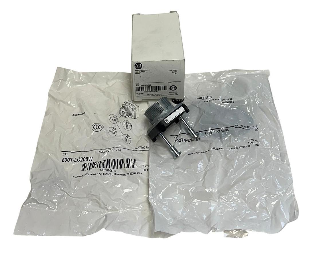 ALLEN BRADLEY 800T-A208WD1 /T 30mm PUSH BUTTON FLUSH HEAD BLACK 1NO OEM NSMP