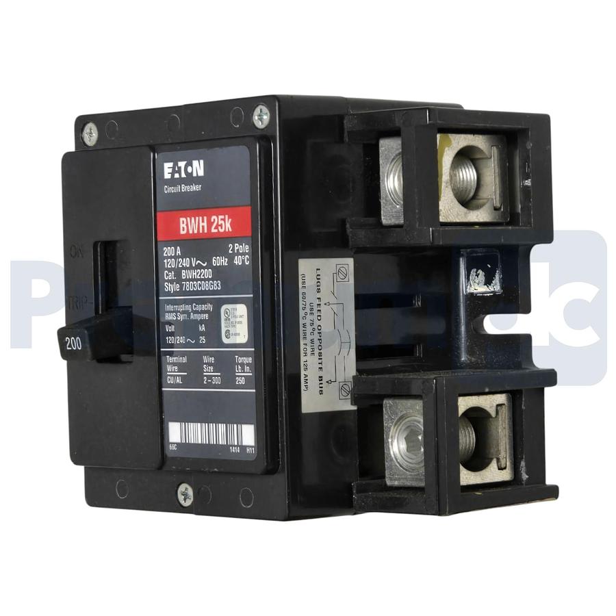 Used Eaton Cutler-Hammer BWH2200 BR Main Circuit Breaker 200A 2P 120/240V 25kA NSNP